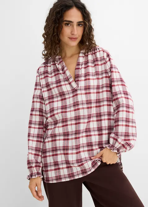 Blustunika av bomullsflanell, bonprix