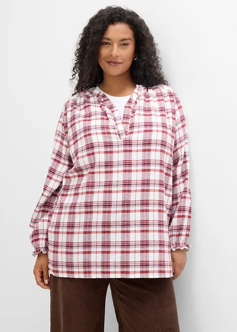 Blustunika av bomullsflanell, bonprix