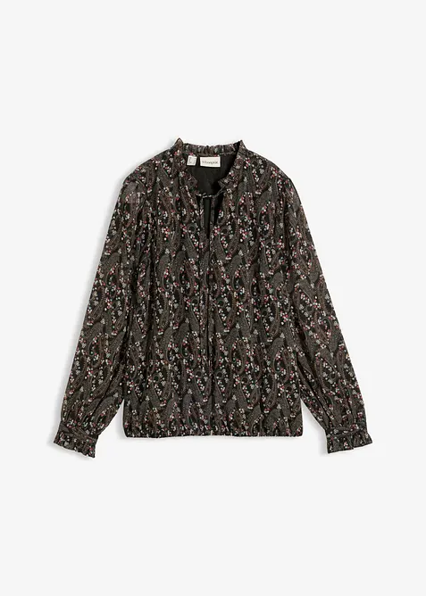 Blus av l&auml;tt chiffong, bonprix