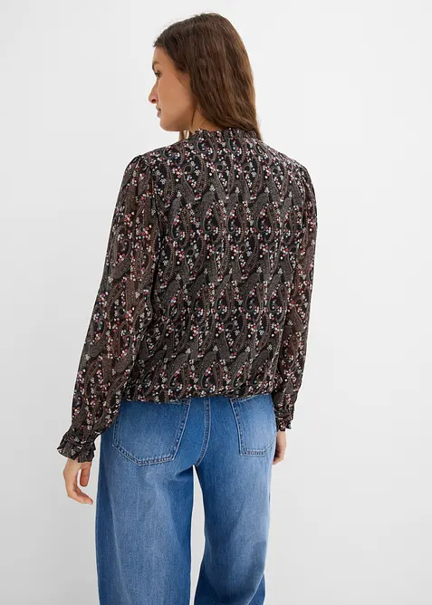 Blus av l&auml;tt chiffong, bonprix