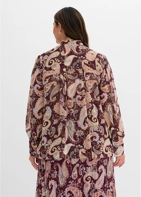 Chiffongtunika med st&aring;krage, bonprix
