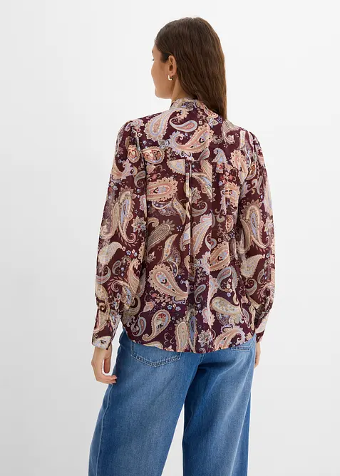 Chiffongtunika med st&aring;krage, bonprix