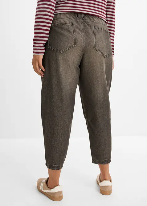 Barrel Jeans Mid Waist, med bekv&auml;m midja, bonprix