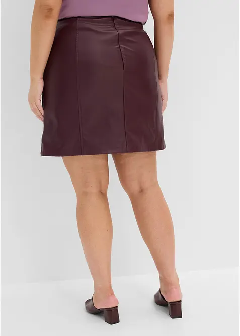 Kort kjol i skinnimitation, bonprix