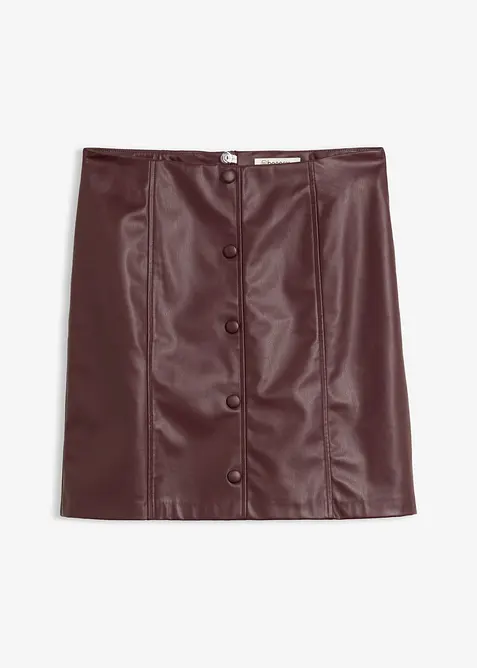 Kort kjol i skinnimitation, bonprix