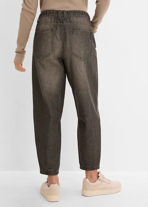 Barrel Jeans Mid Waist, med bekv&auml;m midja, bonprix