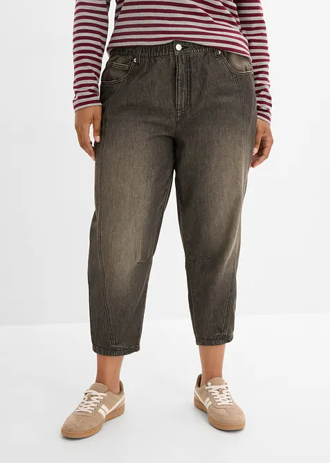 Barrel Jeans Mid Waist, med bekv&auml;m midja, bonprix