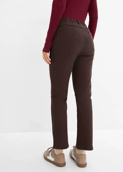 Twillbyxa i kort bootcut-modell av bomullsmix, bonprix