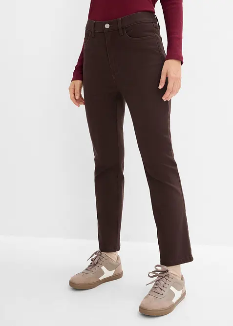 Twillbyxa i kort bootcut-modell av bomullsmix, bonprix