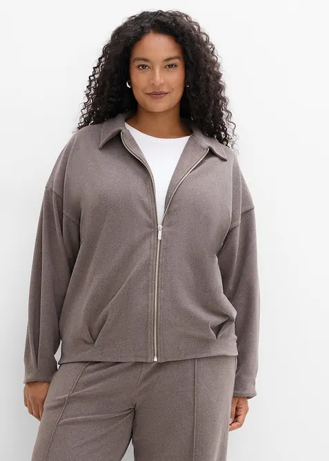 Cardigan med yllelook, bonprix