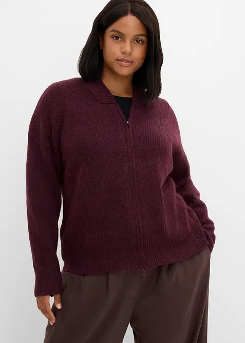 Cardigan med dragkedja, bonprix