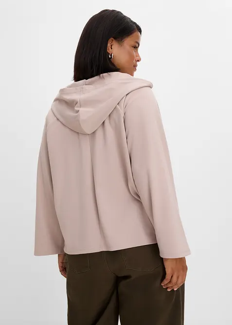 L&aring;ng&auml;rmad topp med huva, bonprix