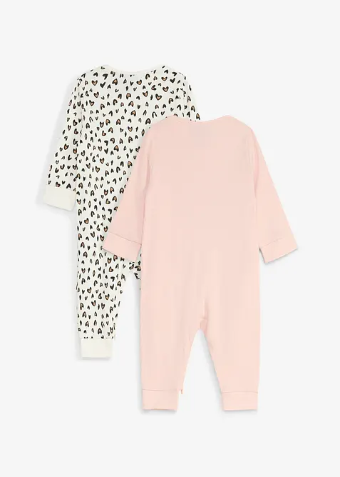 Pyjamasoverall i ekologisk bomull (2-pack), bonprix