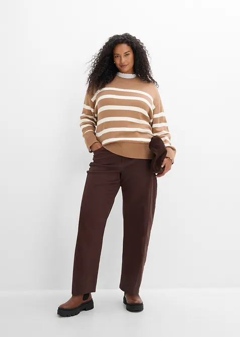 Barrelbyxa i twill av bomullsmix, bonprix