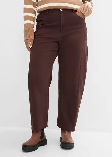Barrelbyxa i twill av bomullsmix, bonprix