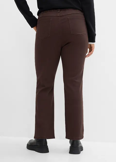 Twillbyxa i kort bootcut-modell av bomullsmix, bonprix