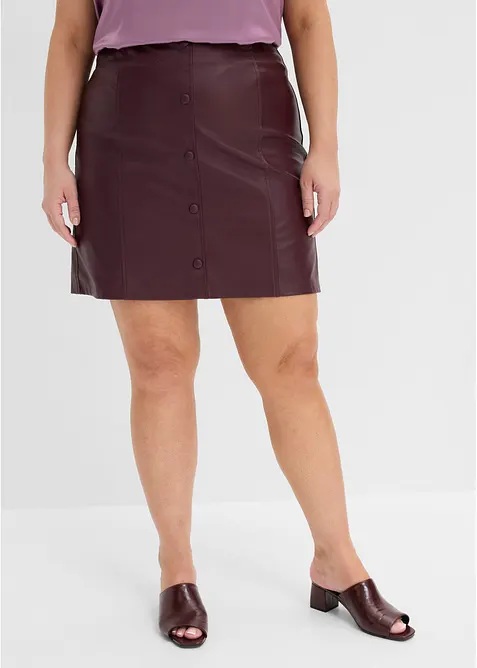 Kort kjol i skinnimitation, bonprix