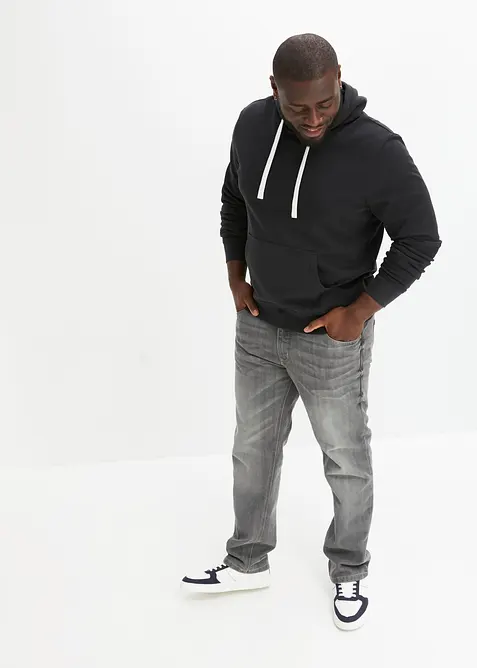 Sweatshirt med huva i ren bomull, bonprix