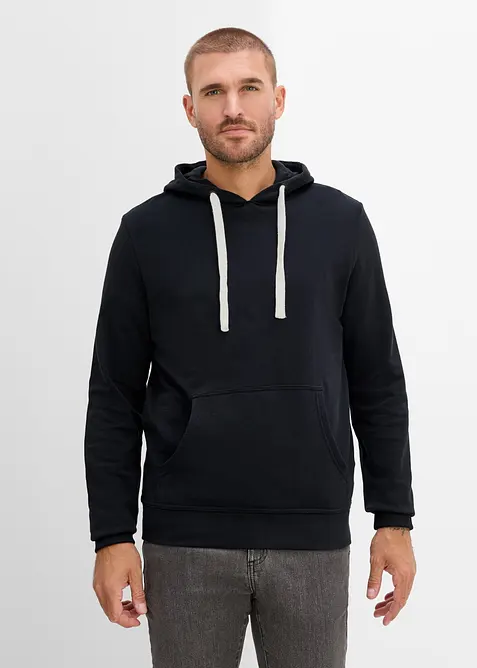 Sweatshirt med huva i ren bomull, bonprix