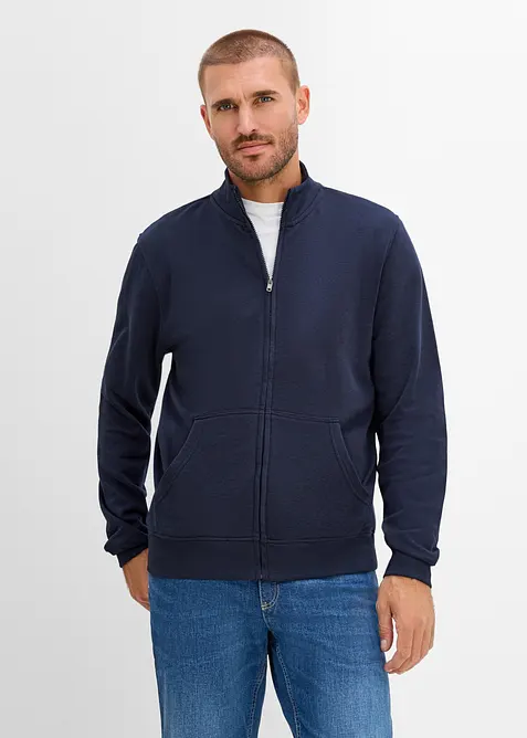 Sweatshirtjacka med st&aring;krage, bonprix