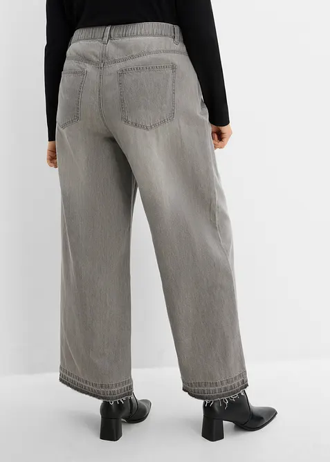 Wide Leg-jeans Mid Waist, med bekv&auml;m midja, bonprix