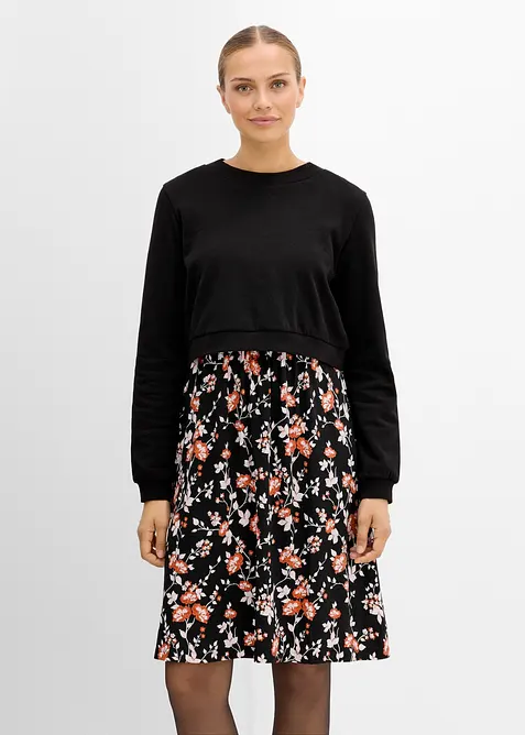 Mamma-/amningskl&auml;nning med sweatshirt (set i 2 delar), bonprix