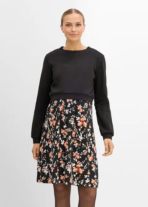 Mamma-/amningskl&auml;nning med sweatshirt (set i 2 delar), bonprix