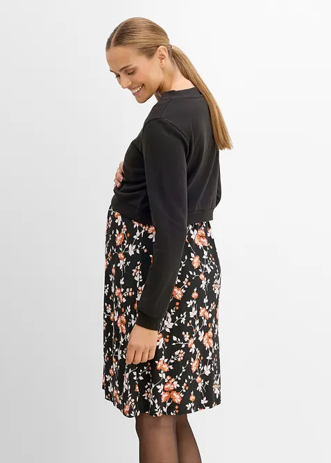 Mamma-/amningskl&auml;nning med sweatshirt (set i 2 delar), bonprix