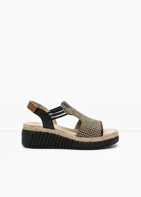 Sandalett med kilklack i baststil fr&aring;n Tom Tailor, Tom Tailor