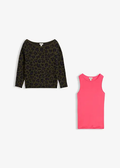 Tr&ouml;ja och linne i bomullsmix (2 delar), bonprix