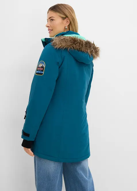 L&aring;ng vattent&auml;t funktionsjacka med huva, bonprix