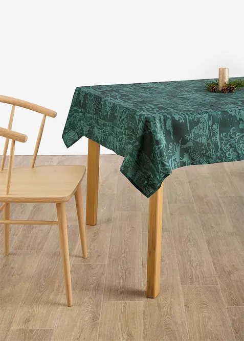 Vattenavvisande bordsduk med granar, bonprix