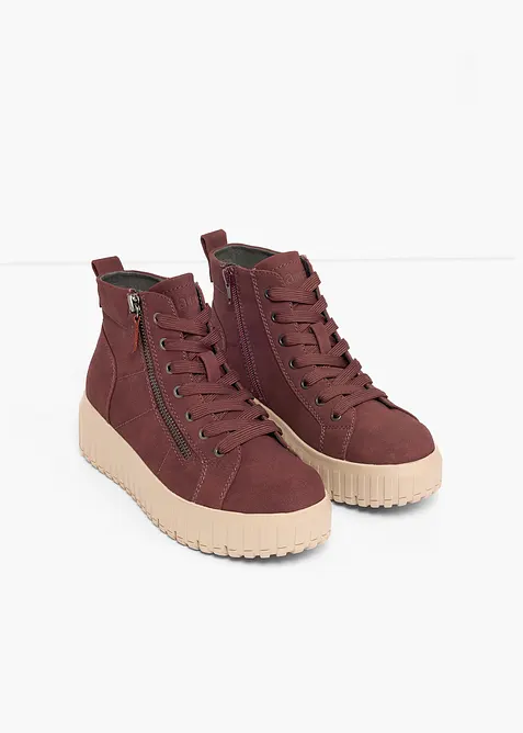 Sneakers med h&ouml;ga skaft och plat&aring;sula fr&aring;n Jana, Jana