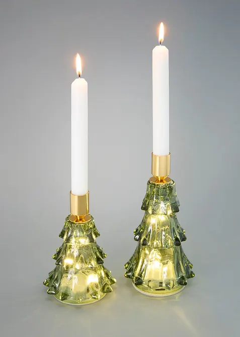 Ljush&aring;llare med LED &ndash; julgran (2 delar), bonprix
