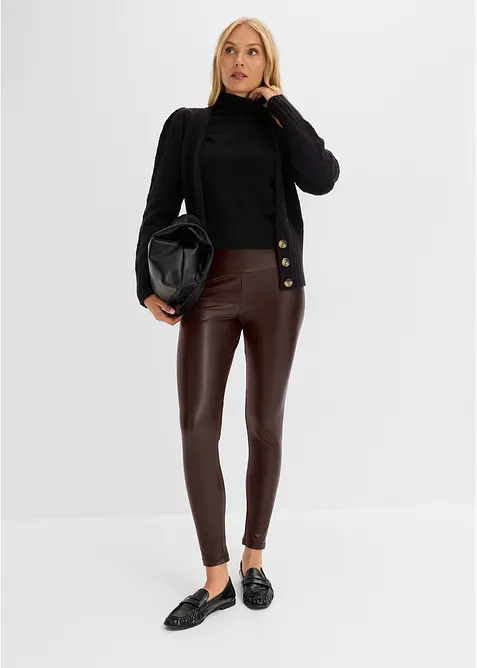 Fodrade leggings i skinnimitation, bonprix