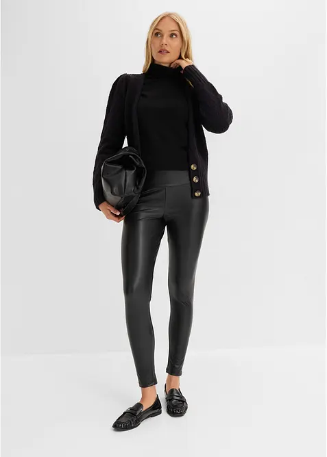 Fodrade leggings i skinnimitation, bonprix