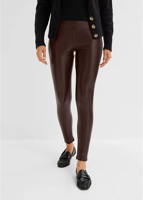 Fodrade leggings i skinnimitation, bonprix