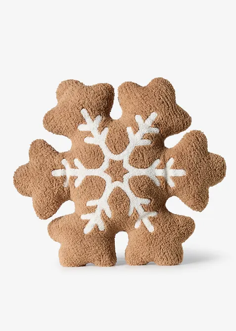 Fluffig prydnadskudde i form av en sn&ouml;flinga, bonprix