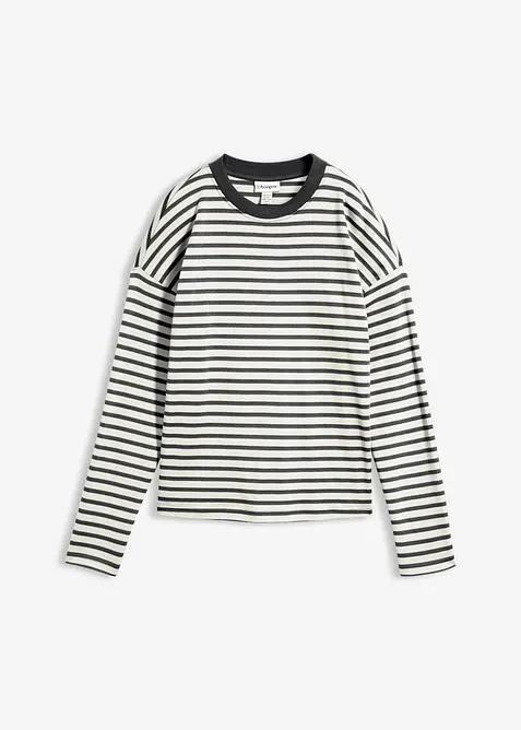 L&aring;ng&auml;rmad topp i tjockt bomullsmaterial, bonprix