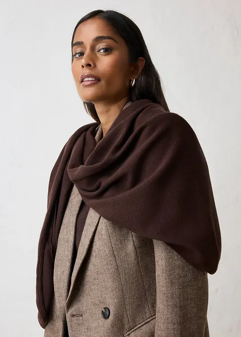 Finstickad scarf i bomull och ull, bonprix