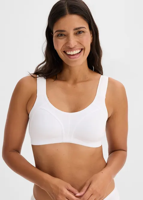 BH utan bygel, med ekologisk bomull (2-pack), bonprix