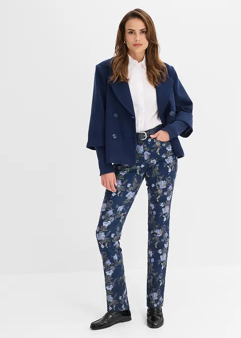 Twillbyxa med blomm&ouml;nster, bonprix