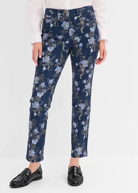 Twillbyxa med blomm&ouml;nster, bonprix