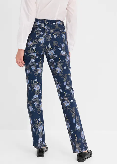 Twillbyxa med blomm&ouml;nster, bonprix