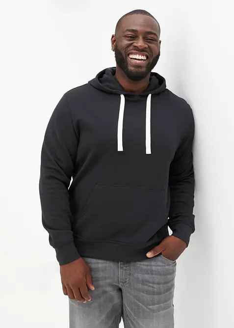 Sweatshirt med huva i ren bomull, bonprix