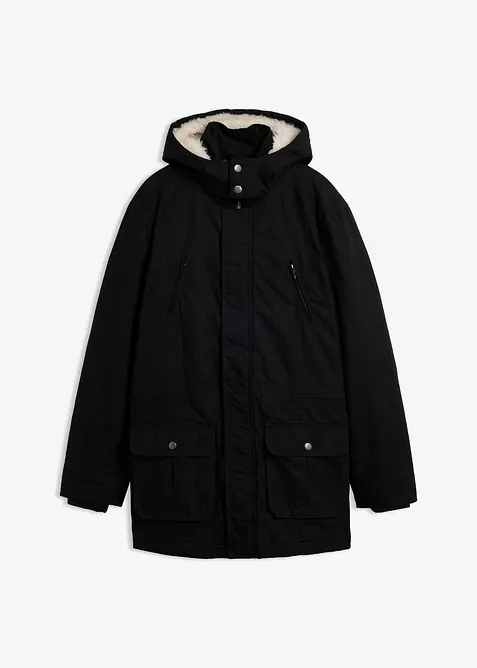 Vinterparkas med huva med teddyp&auml;ls, bonprix