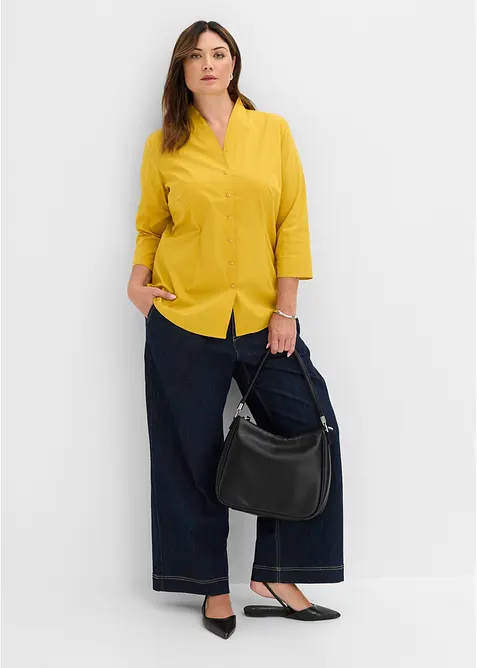 Blus med sjalkrage, bonprix