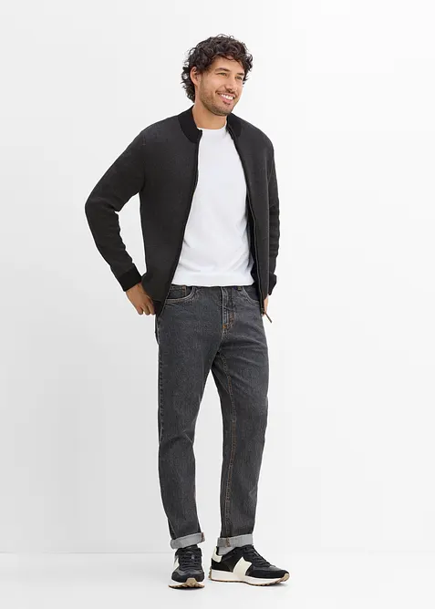 Grovstickad cardigan i bomull, bonprix