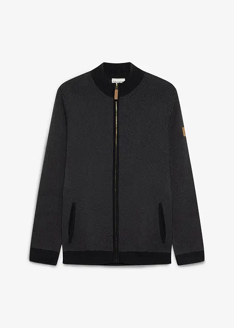 Grovstickad cardigan i bomull, bonprix