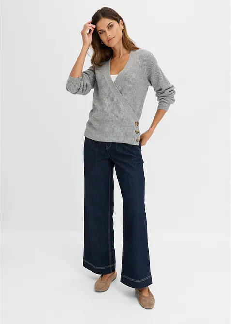 Oversizetr&ouml;ja med omlottlook, bonprix